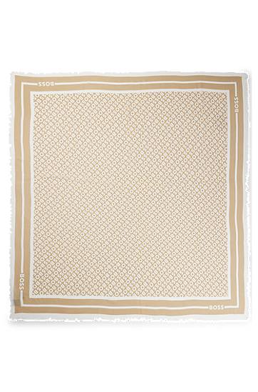 Šál BOSS BOSS Logo-Print Modal and Silk Scarf Béžová | 50521800, 0