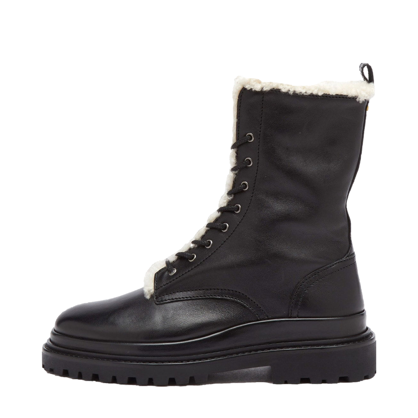 Tenisky a topánky ISABEL MARANT Leather and Shearling Ranger Boot Čierna | 24HBO0090FB-B4A07S-01BK