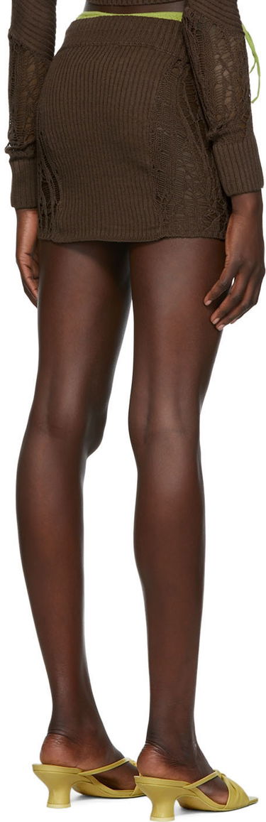 Sukňa GUIZIO Guizio Knit Mini Skirt Hnedá | MCMS 2, 2
