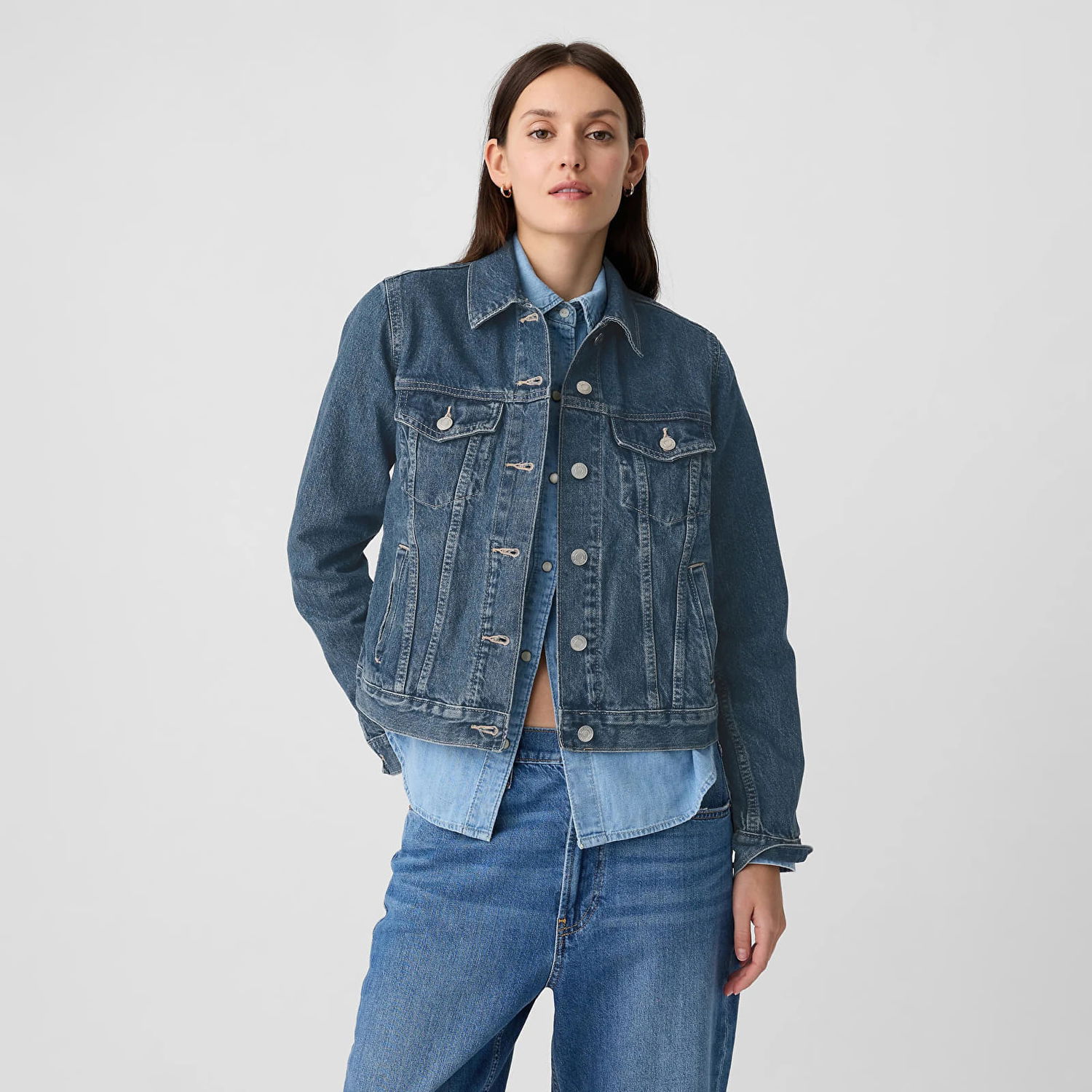 Bunda GAP Denim Jacket Medium Wash Modrá | 753588-00, 0