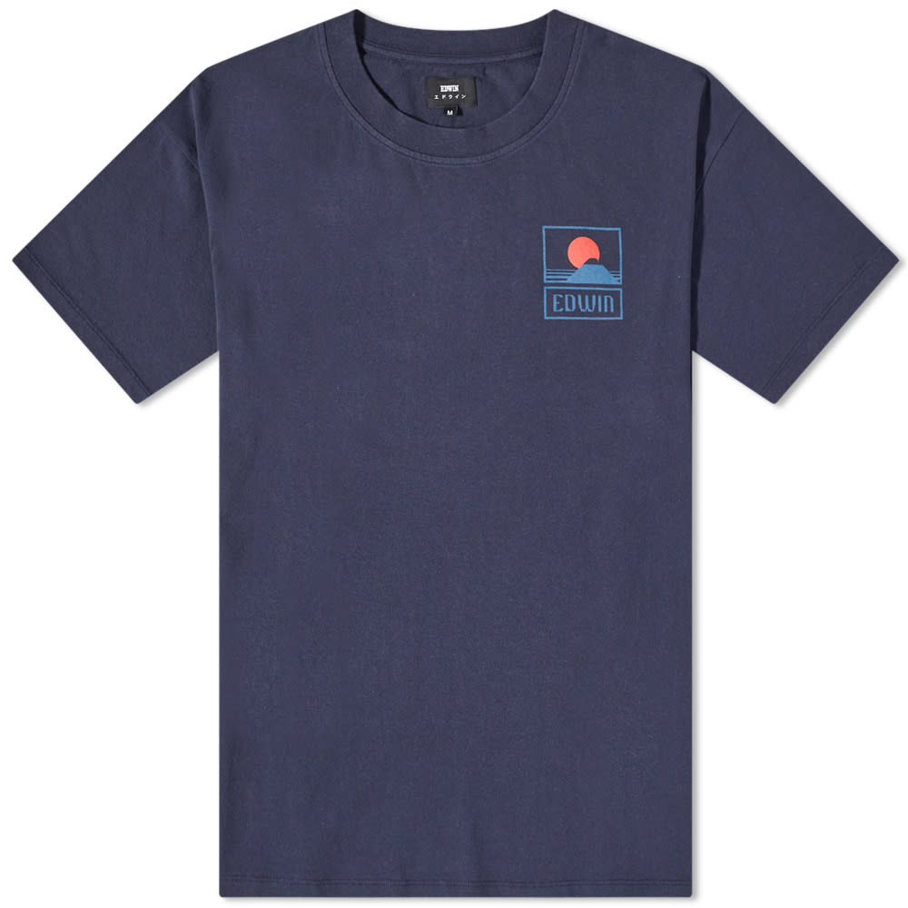 Tričko EDWIN Sunset On Mt. Fuji Tee Navy | I025881-NYB67, 0