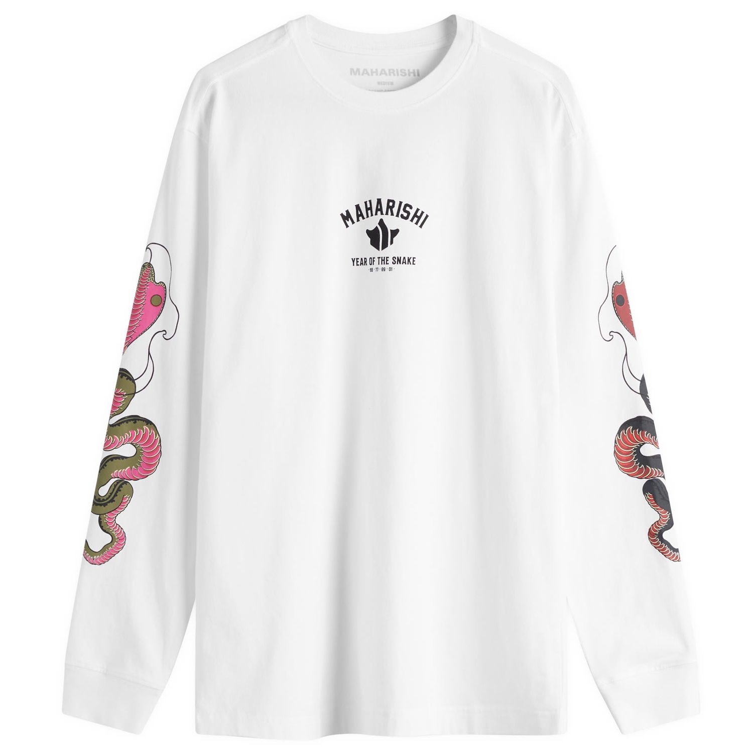 Tričko Maharishi Maharishi Year Of The Snake Duality Long Sleeve T-Shirt, Size M Biela | 1452-WHT, 0