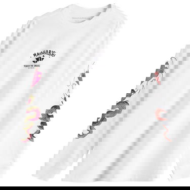 Tričko Maharishi Maharishi Year Of The Snake Duality Long Sleeve T-Shirt, Size M Biela | 1452-WHT, 0