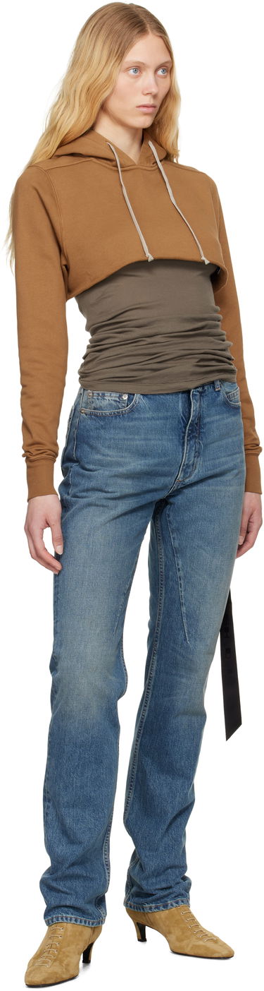 Mikina Rick Owens Rick Owens DRKSHDW Hollywood Cropped Hoodie Hnedá | DS01E3222 FP, 3