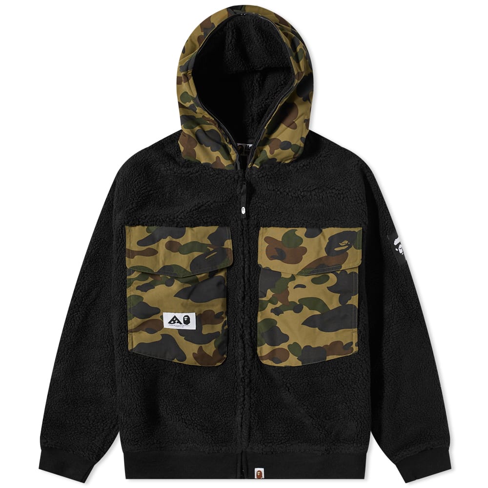 Bunda BAPE Big Pocket Relaxed Fit Boa Jacket Čierna | 001LJI801004M-BLK, 0