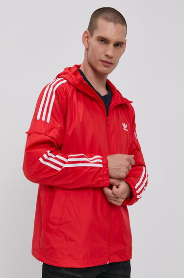 Vetrovka adidas Originals adidas Originals Hooded Windbreaker Jacket Červená | H06685, 0