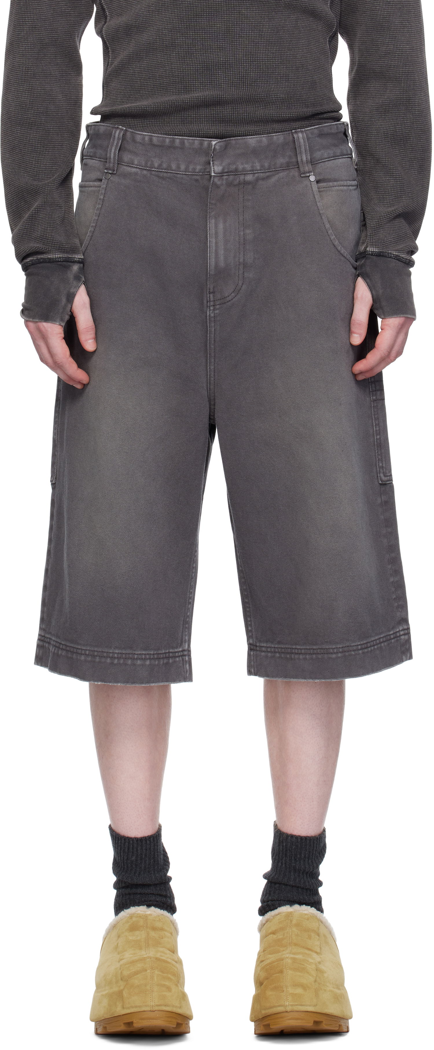 Šortky Entire Studios Entire Studios D Denim Shorts Šedá | ES2570SL, 0