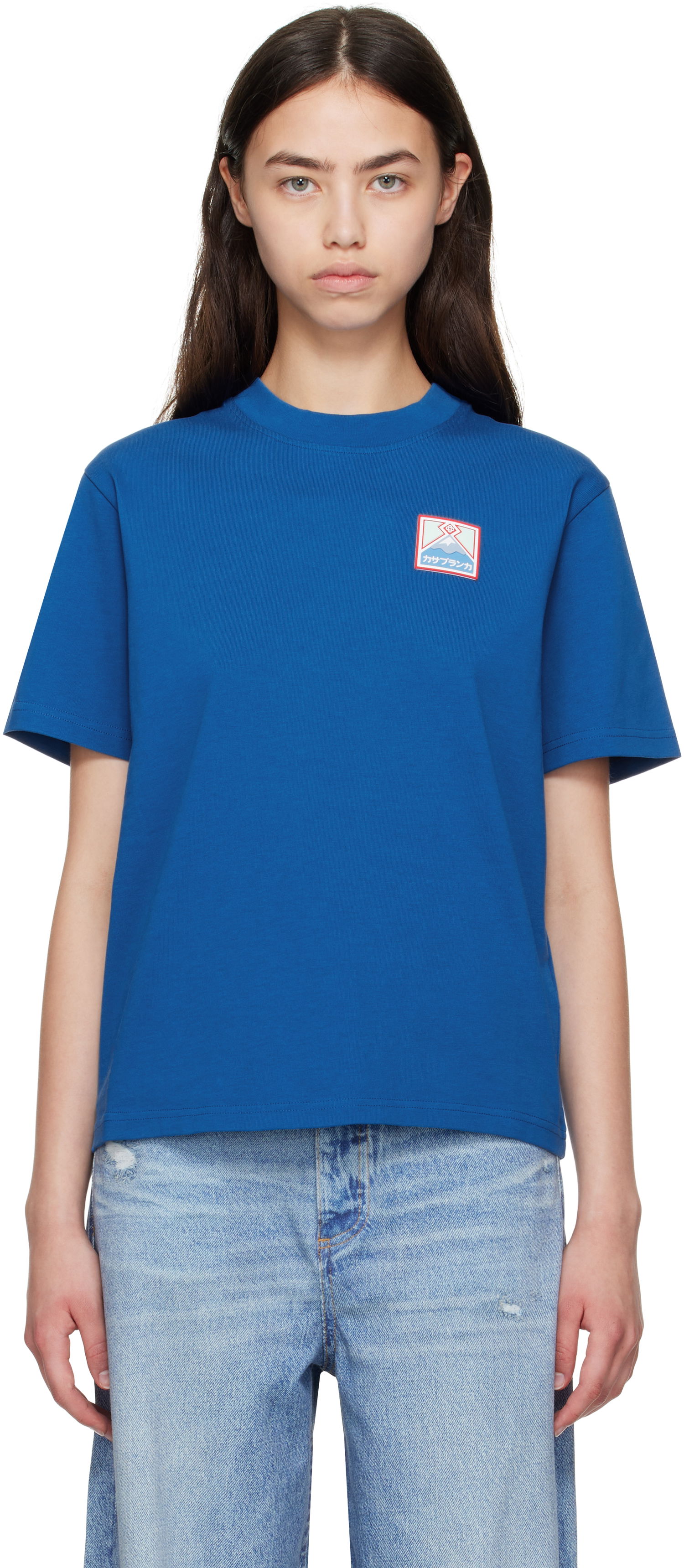 Tričko Casablanca Casablanca Mount Fuji Rubber Patch T-Shirt Modrá | WPF25-JTS-046-04, 0