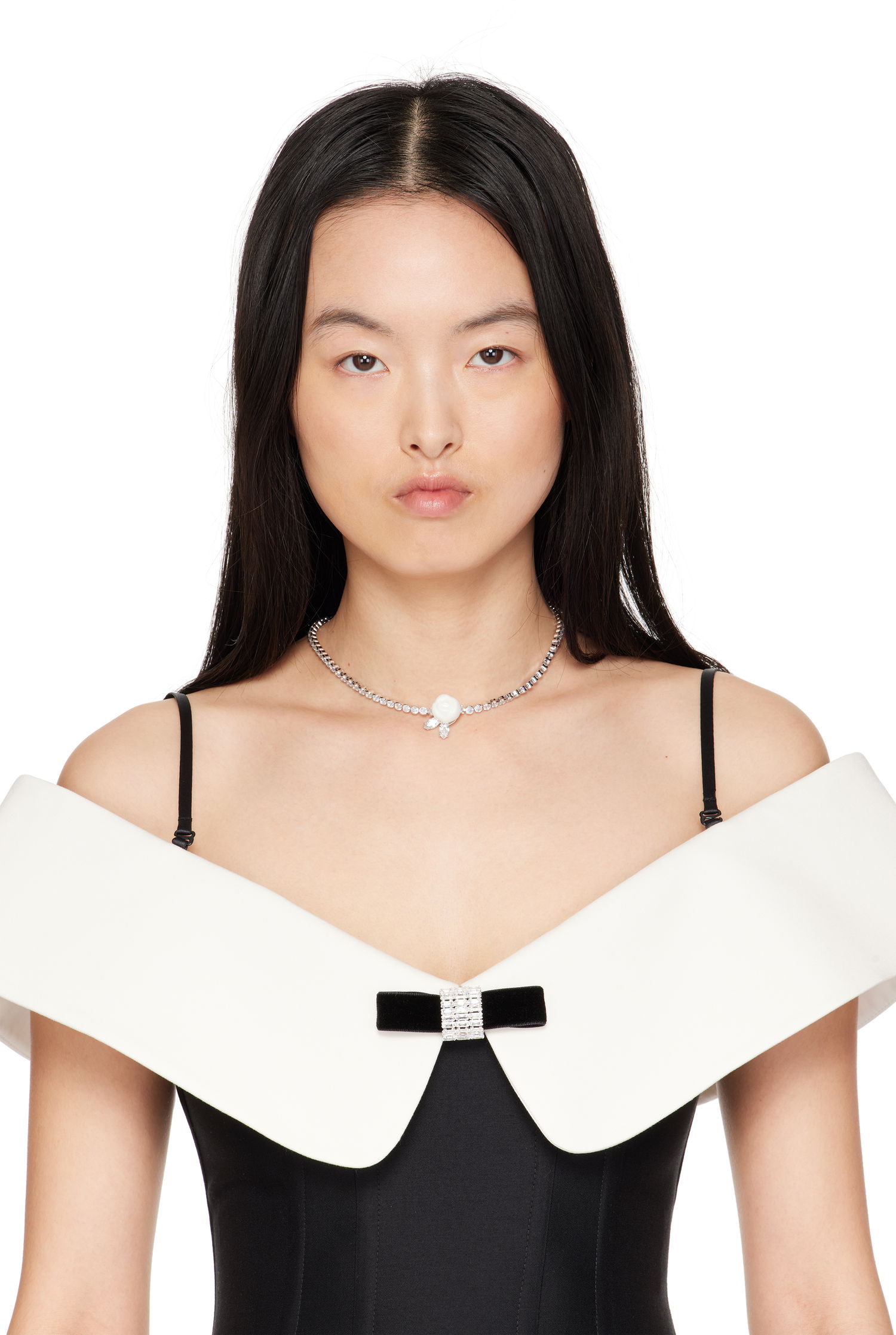Náhrdelník SHUSHU/TONG SHUSHU/TONG YVMIN Edition Ceramic Rose Choker Necklace Biela | 25649WHT00NN, 1