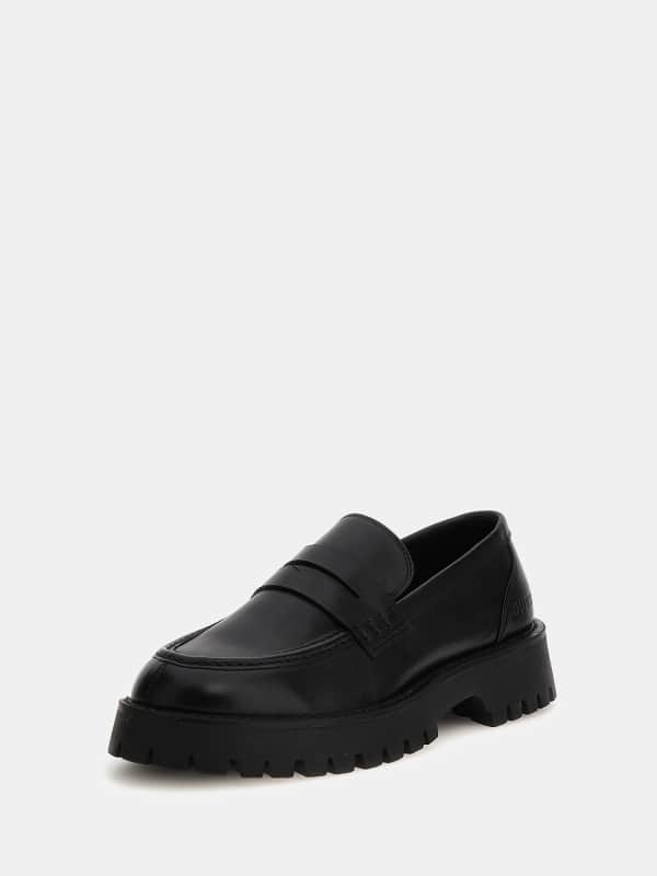 Tenisky a topánky GUESS Gorizia Genuine Leather Loafers Čierna | FM8GOMLEA12, 0