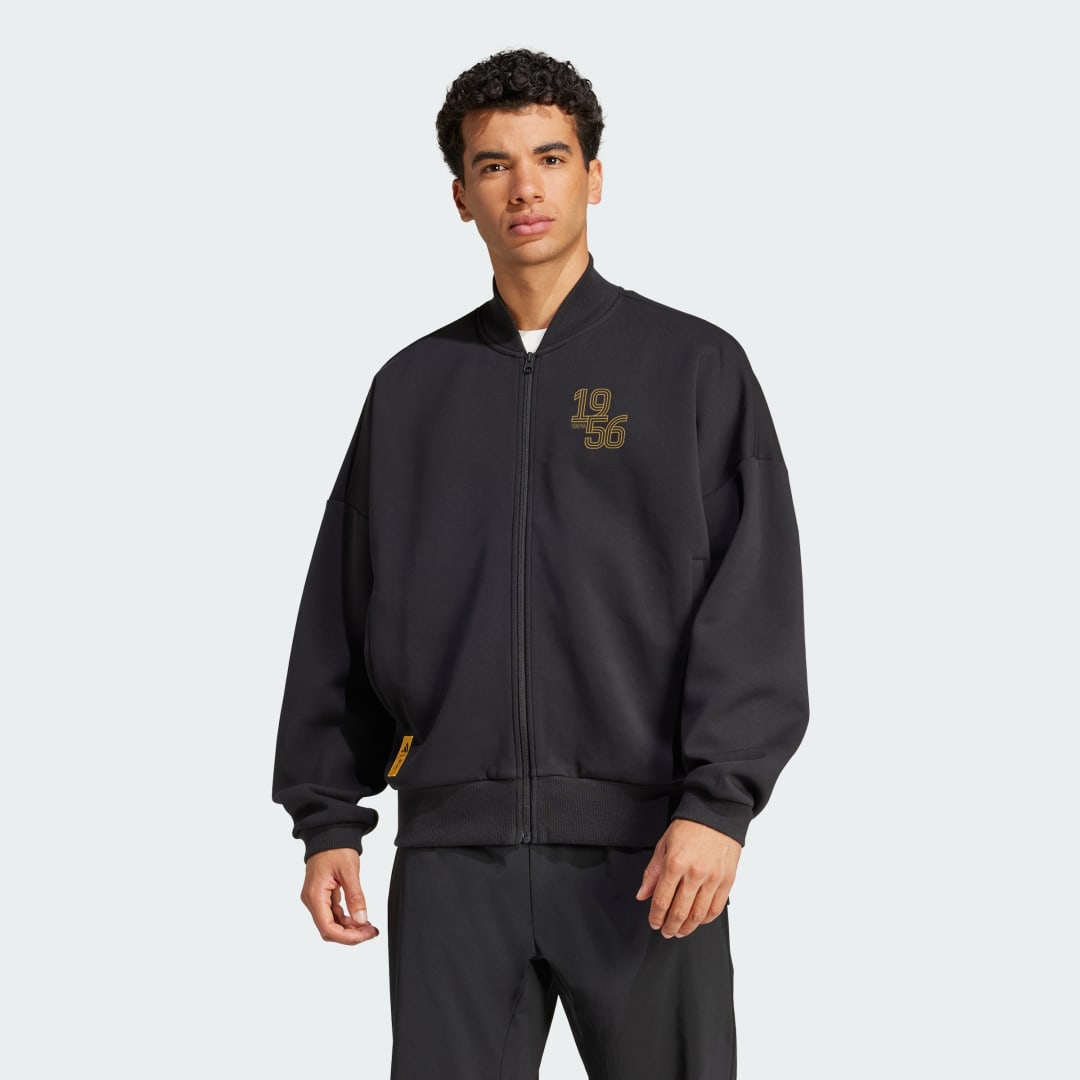 Bomber bunda adidas Performance Real Madrid Doubleknit Bomber Jacket Čierna | JG3584, 0