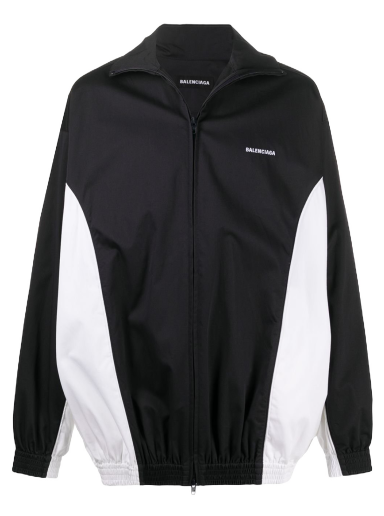 Vetrovka Balenciaga Logo Zip Up Windbreaker Jacket Čierna | 622301TBP018065