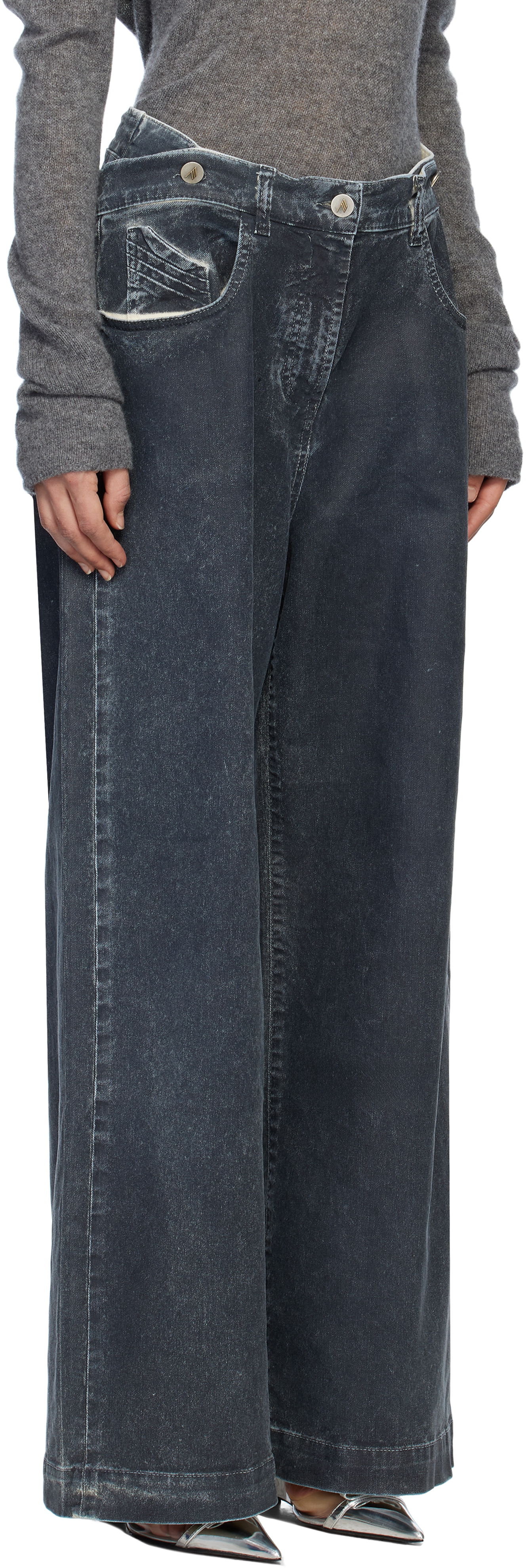 Džínsy The Attico The Attico Long Wide-Leg Jeans Modrá | 250WCP00190 DDD100AA, 1