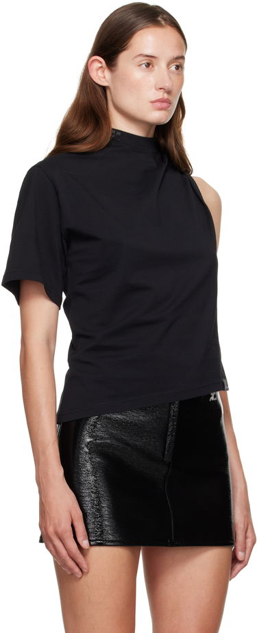 Tričko Courrèges Courrèges Twist Asymmetrical T-Shirt Čierna | 325JTS209JS0233, 1