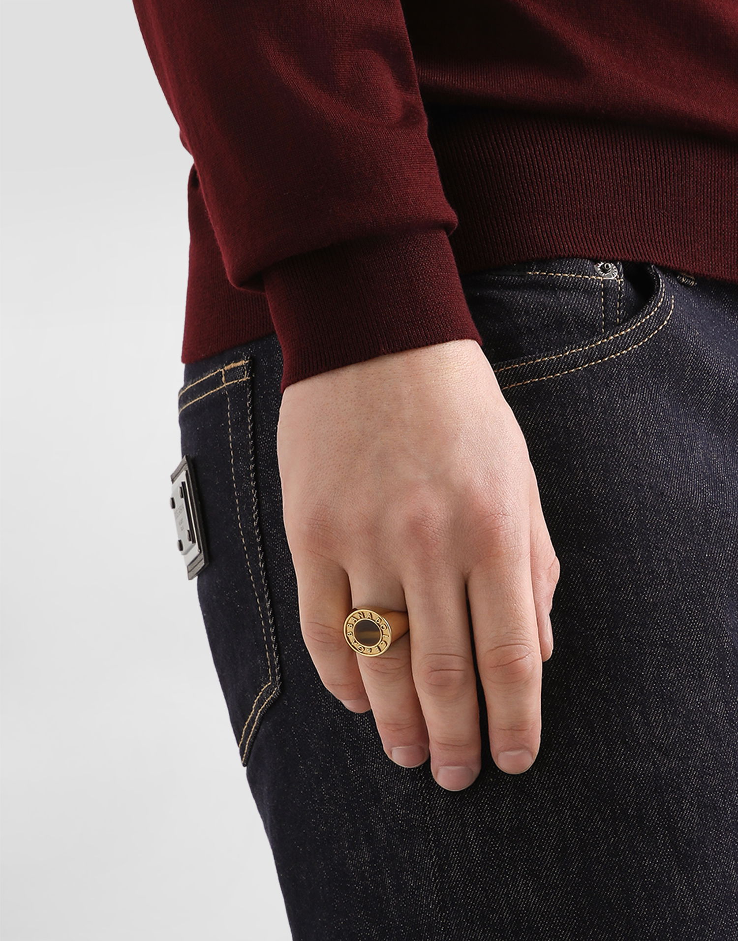 Prsteň Dolce & Gabbana Dolce & Gabbana Logo Ring with Tiger Eye Metalická | WRR5S1W1111ZOO00, 1