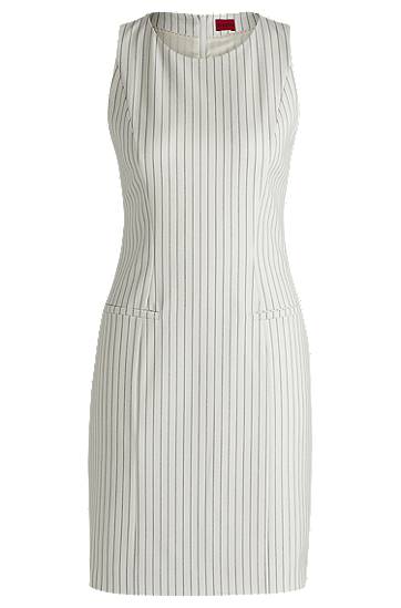 Šaty BOSS Stretch Pinstripe Shift Dress Biela | 50537627, 0