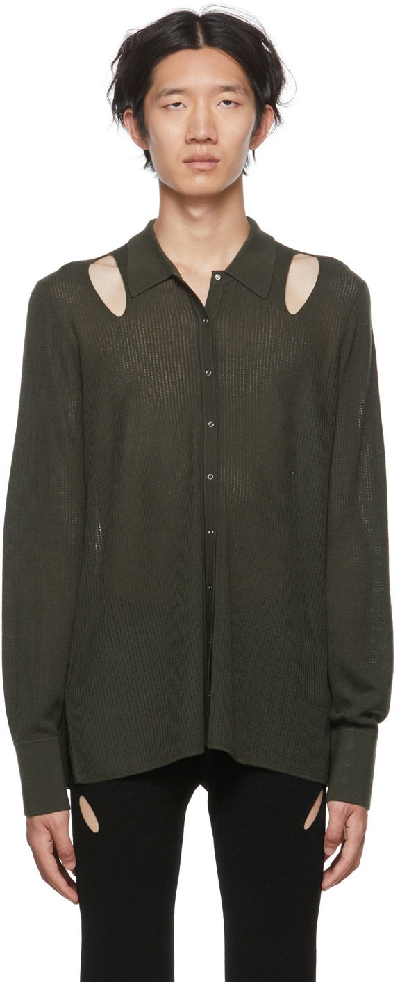 Košeľa Dion Lee Cutout Long Sleeve Cardigan Zelené | C7088P22, 0