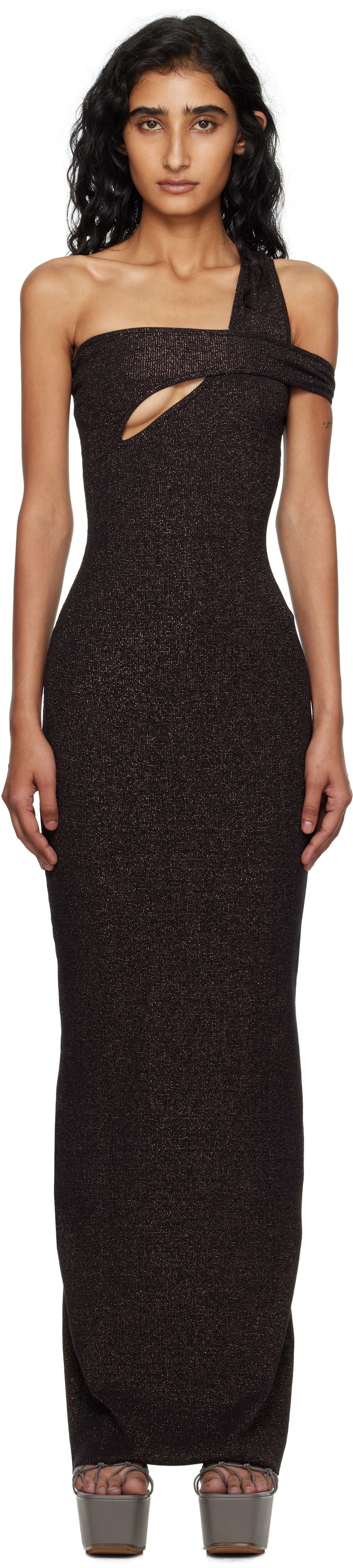 Šaty Ottolinger Ottolinger Twisted Rib Maxi Dress Čierna | 104-502004-01
