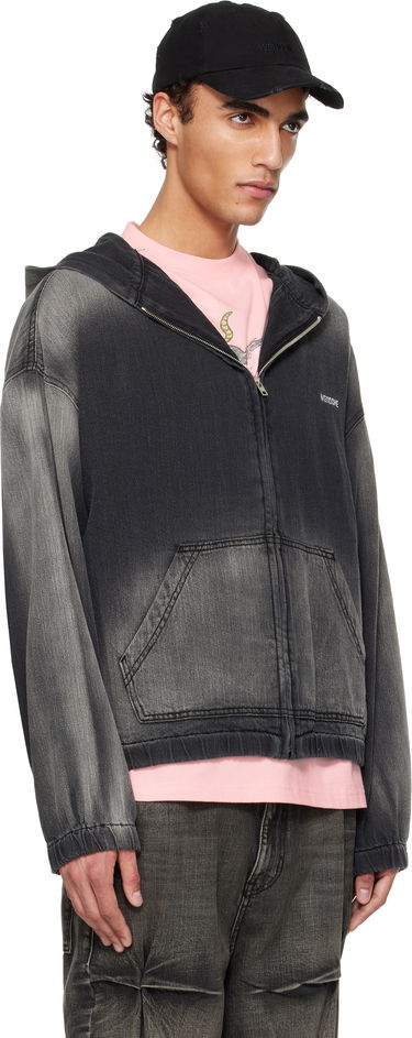 Mikina We11done We11done Zip-Up Denim Hoodie Šedá | WD-DJ1-25-317-U-BK, 1