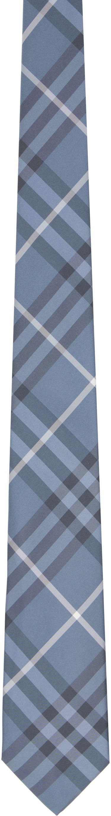 Šál Burberry Burberry Check Silk Tie Modrá | 8109230, 0
