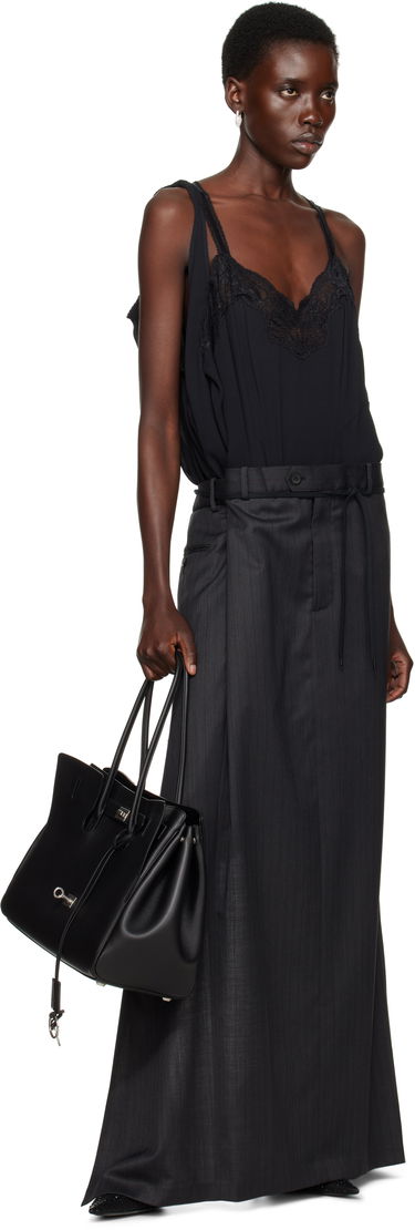 Sukňa Balenciaga Balenciaga Patched Slip Maxi Dress Čierna | 814348 TLO32, 3