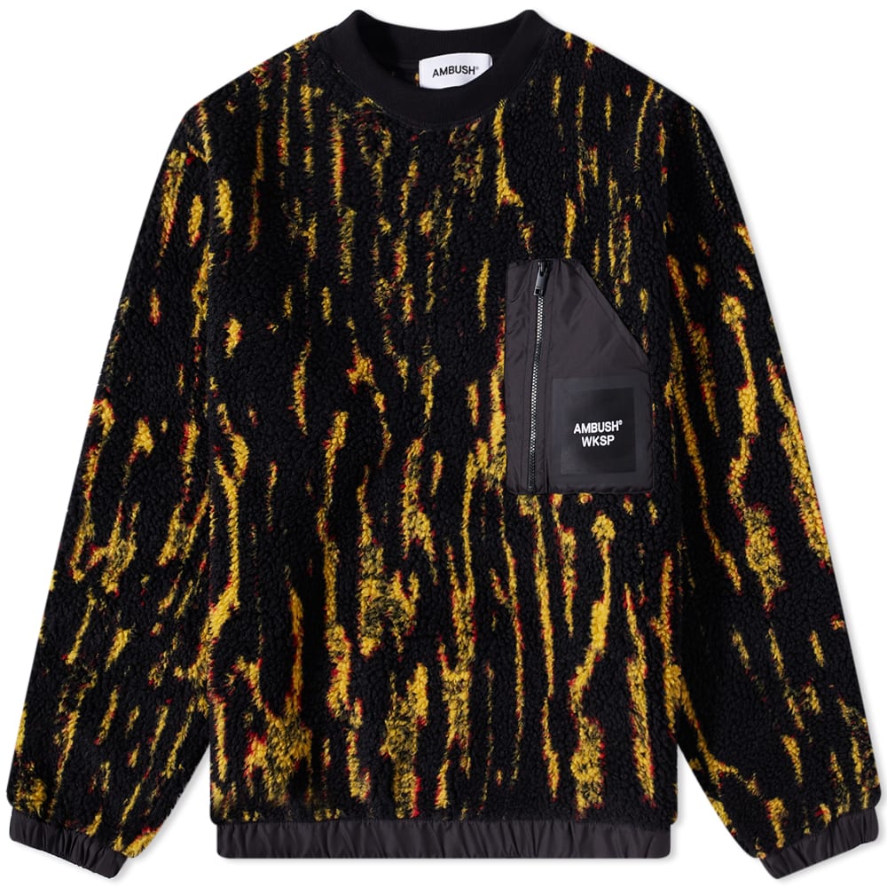 Sveter Ambush Printed Fleece Crewneck Žltá | BMBA027F22FAB0016510, 0