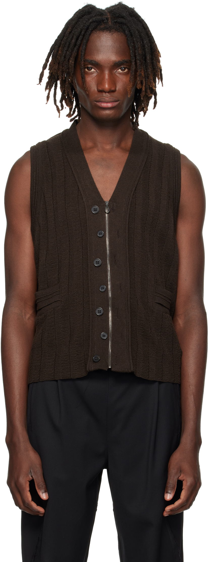 Vesta KIKO KOSTADINOV Kiko Kostadinov Fitz Knit Vest Hnedá | KKAW25KN02-92