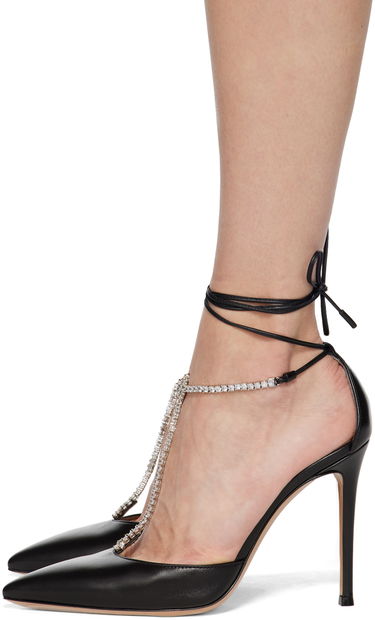 Tenisky a topánky Gianvito Rossi Crystal-Embellished Leather Heels Čierna | G40329.15RIC.NAP, 2