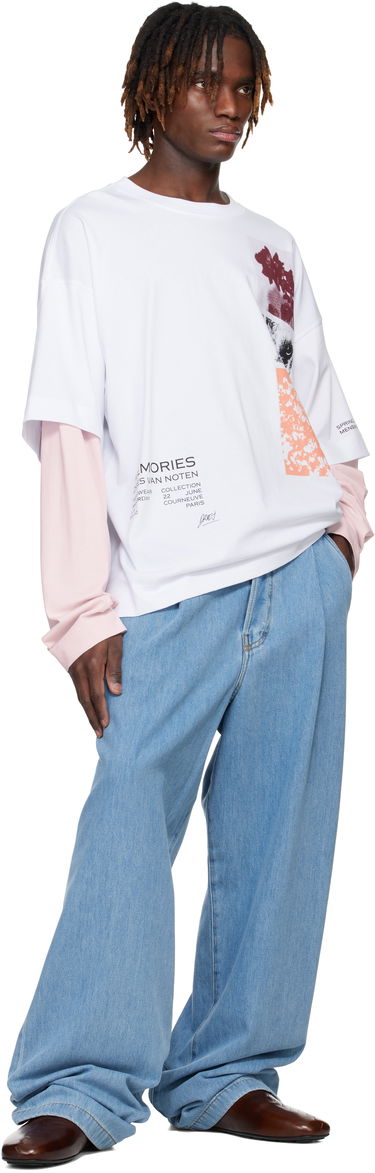 Tričko Dries Van Noten Dries Van Noten Long Sleeve Show T-Shirt Biela | 251-021119-1603, 4