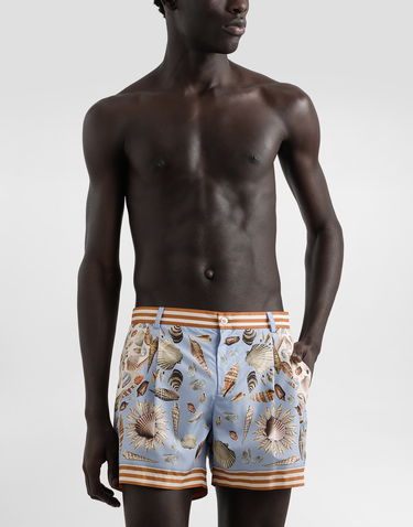 Plavky Dolce & Gabbana Dolce & Gabbana Shell Print Swim Shorts Modrá | M4E68TFIM69HC5PK, 1