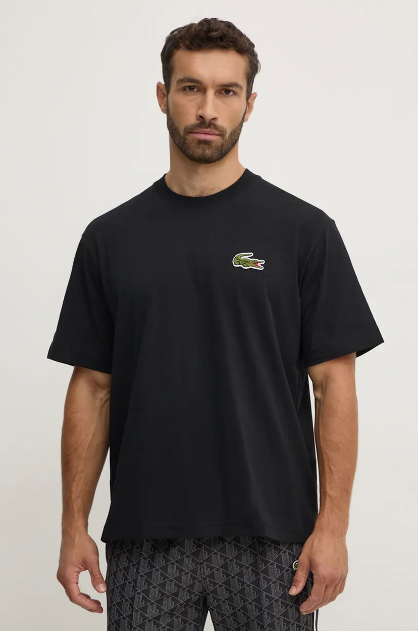 Tričko Lacoste Lacoste TH2745 T-Shirt Čierna | TH2745