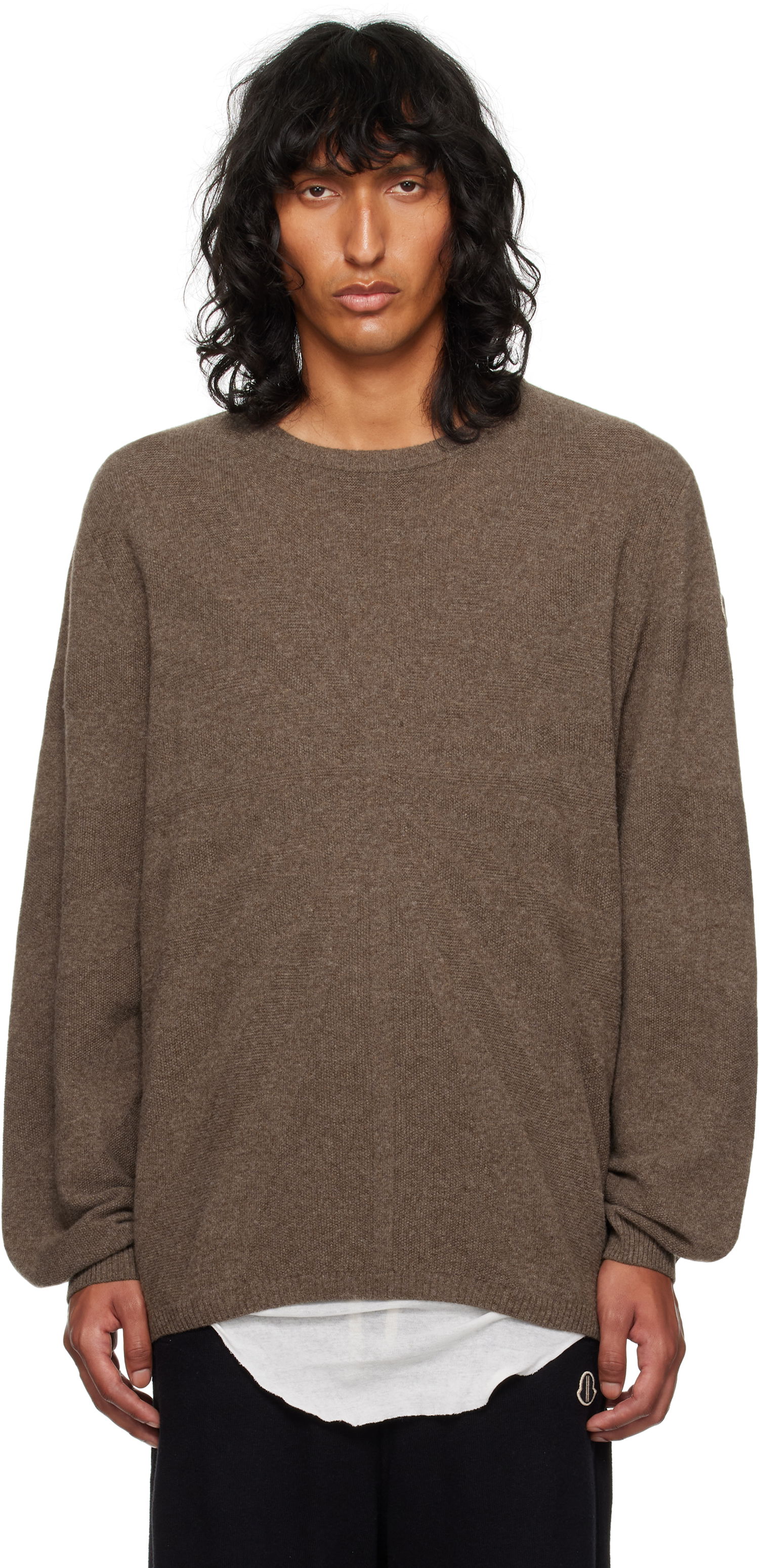 Sveter Rick Owens Round Neck Sweater Šedá | MU02D9C02 M4281, 0