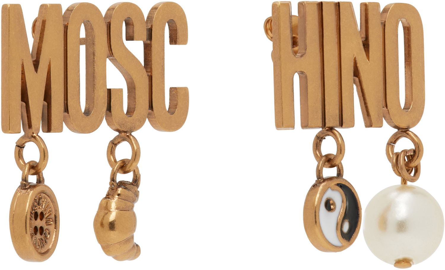 Náušnice Moschino Moschino Lettering Drop Earrings Metalická | 25171A913684081607, 1