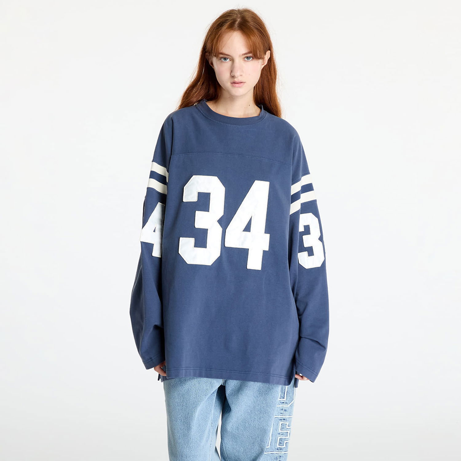 Tričko Ambush Football L-S T-Shirt UNISEX Insignia Blue/ Tofu Modrá | BMAB004F24JER0014531, 1