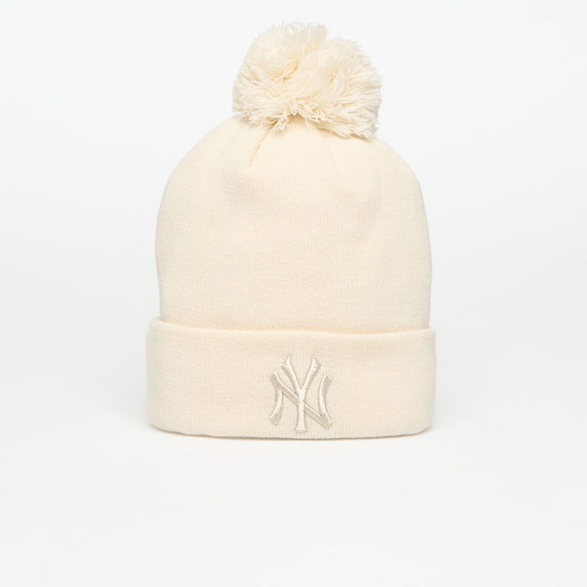 Kulicha New Era New York Yankees MLB Knit Metallic Bobble Beanie Biela | 60691357