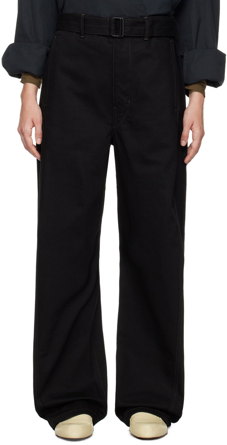 Cargo nohavice LEMAIRE Lemaire Twisted Belt Trousers Čierna | PA326 LD1000, 0