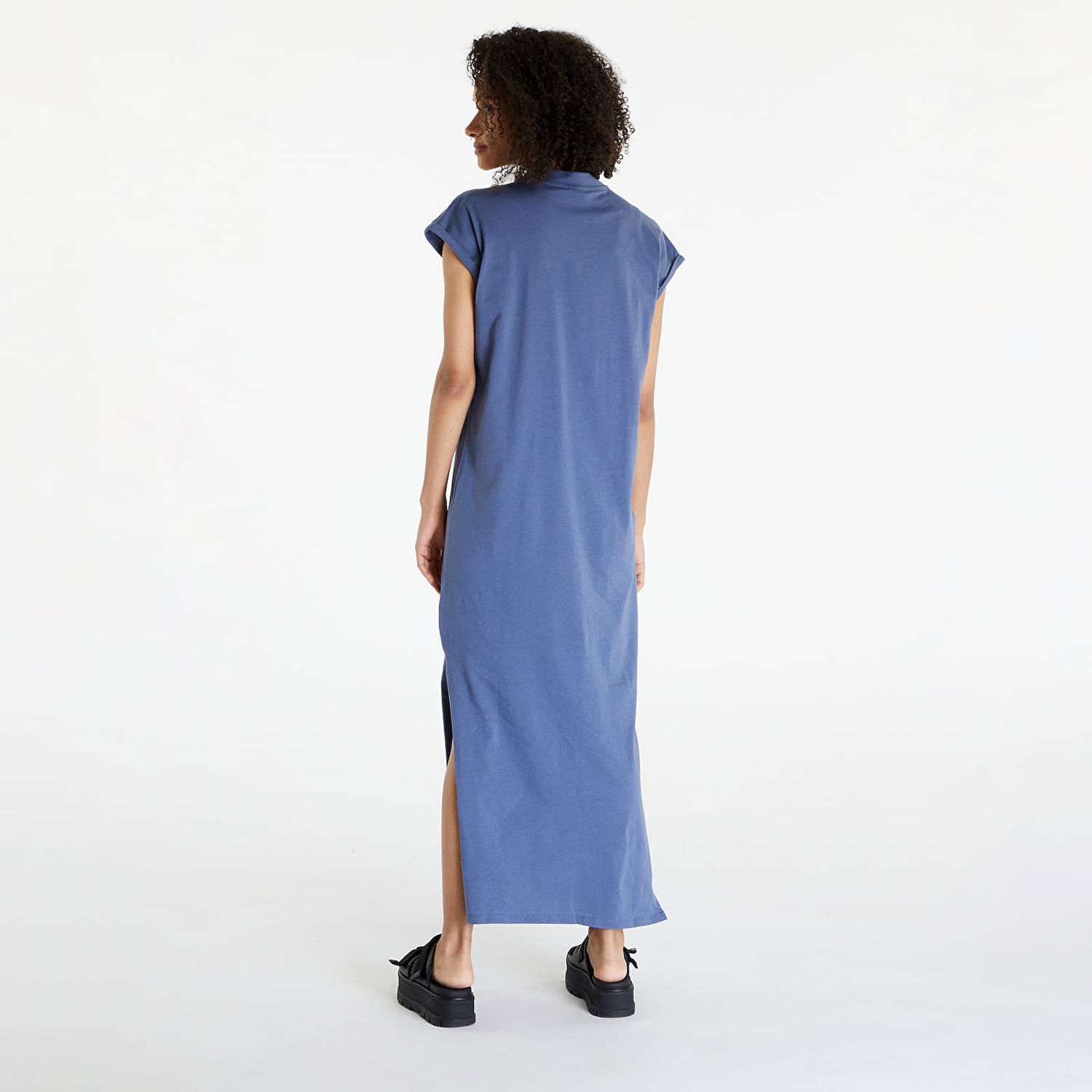 Šaty Urban Classics Dresses Ladies Long Extended Shoulder Dress Vintageblue Modrá | TB6027-02428, 1