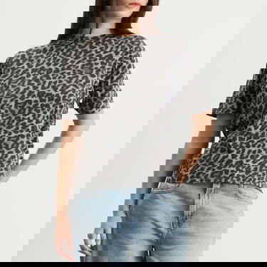 Tričko Anine Bing Leopard Cohen T-Shirt Šedá | A-08-11702-MTL98, 2