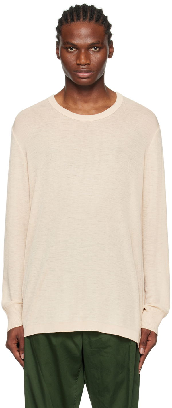 Tričko LEMAIRE Dropped Shoulder Long Sleeve T-Shirt Béžová | TO1113 LJ1005, 0