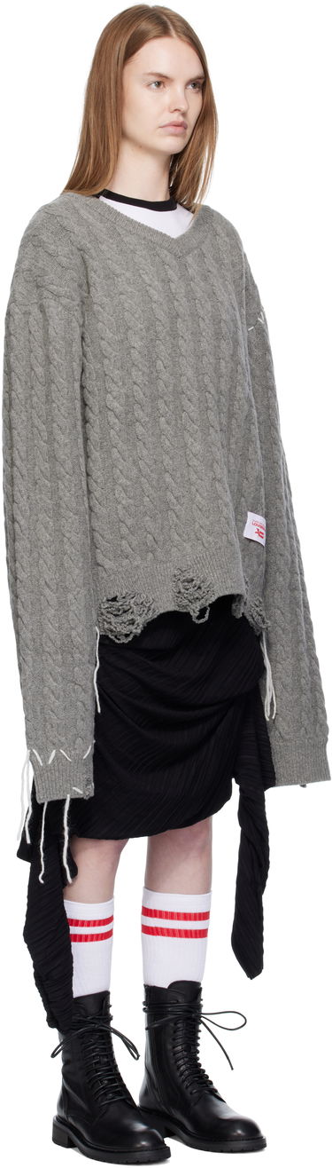 Sveter Charles Jeffrey Loverboy Charles Jeffrey LOVERBOY Label Cable Knit Sweater Šedá | 52090301, 1