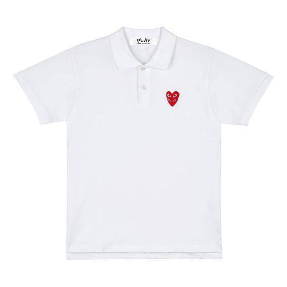 Polo tričko Comme des Garçons PLAY Family Heart Polo Biela | AZ-T290-051-2, 0