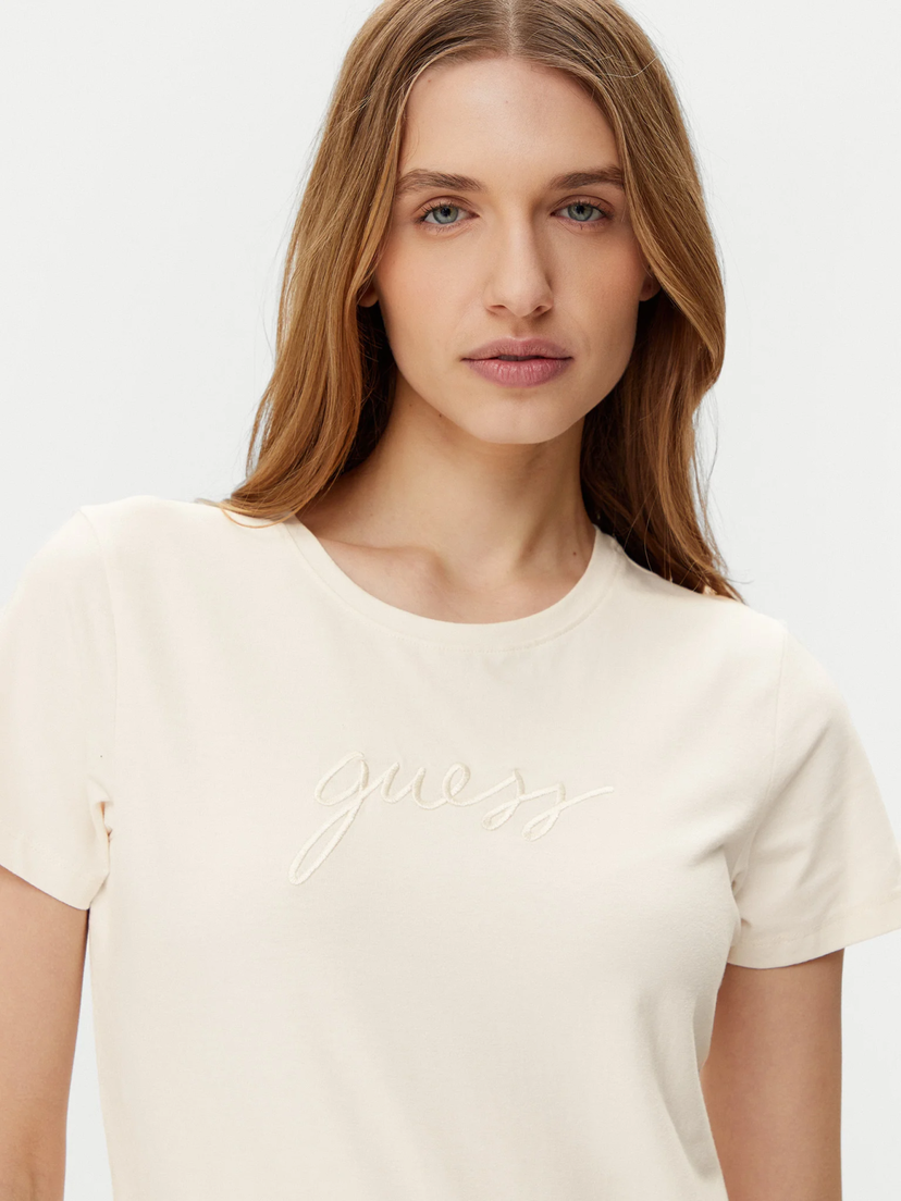 Tričko GUESS Guess Lucia Short Sleeve T-Shirt Béžová | O5GI02KBBU1-G6K5