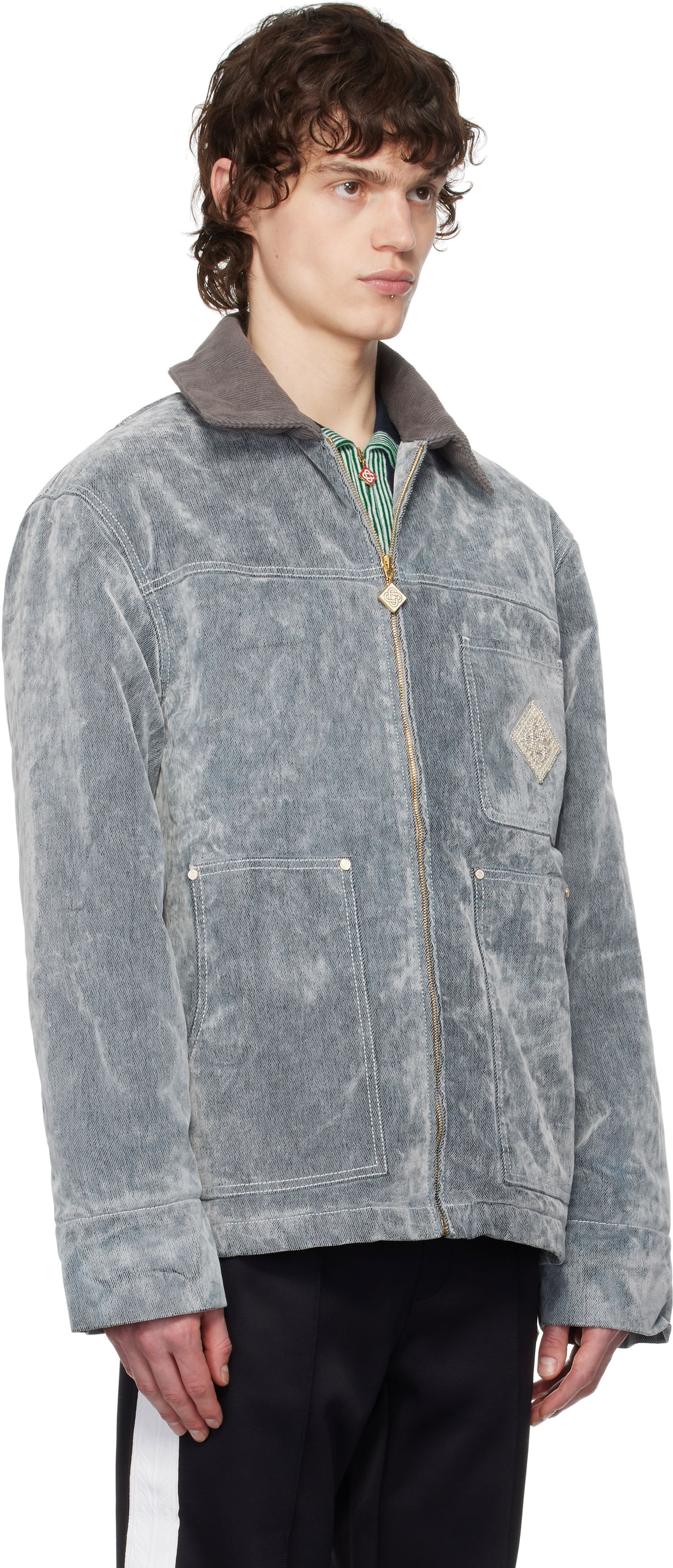 Bunda Casablanca Casablanca Peach Texture Jacket Šedá | MPS25-JK-335-01, 1