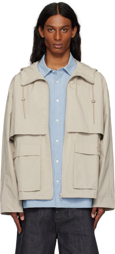 Vetrovka MAISON KITSUNÉ Maison Kitsuné Hooded Windbreaker Jacket Béžová | OM02113WW9056, 0