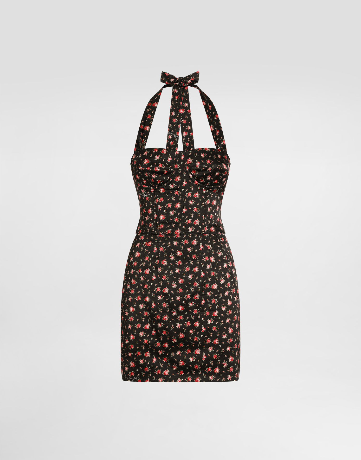 Šaty Dolce & Gabbana Small Rose-print Short Satin Halter Dress 44 Rôznofarebný | F610ZTFSA8JHN5XJ, 0