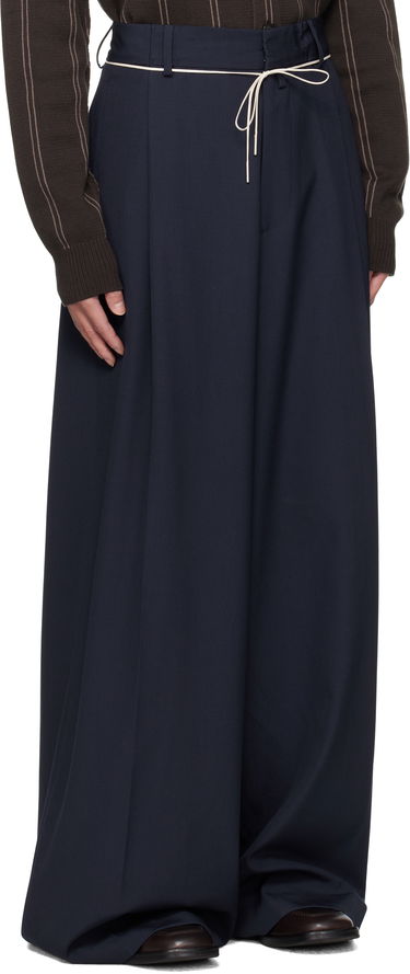 Nohavice Dries Van Noten Dries Van Noten Drawstring Trousers Navy | 252-020915-2057, 1
