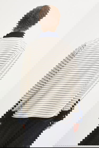 Polo tričko GANNI Striped Single Piquet Jersey Polo Shirt Béžová | T4215, 2