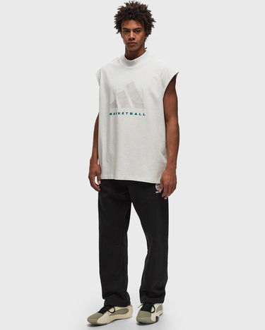 Tričko adidas Originals adidas BASKETBALL SLEEVELESS T-SHIRT, Grau Biela | JI9120, 3