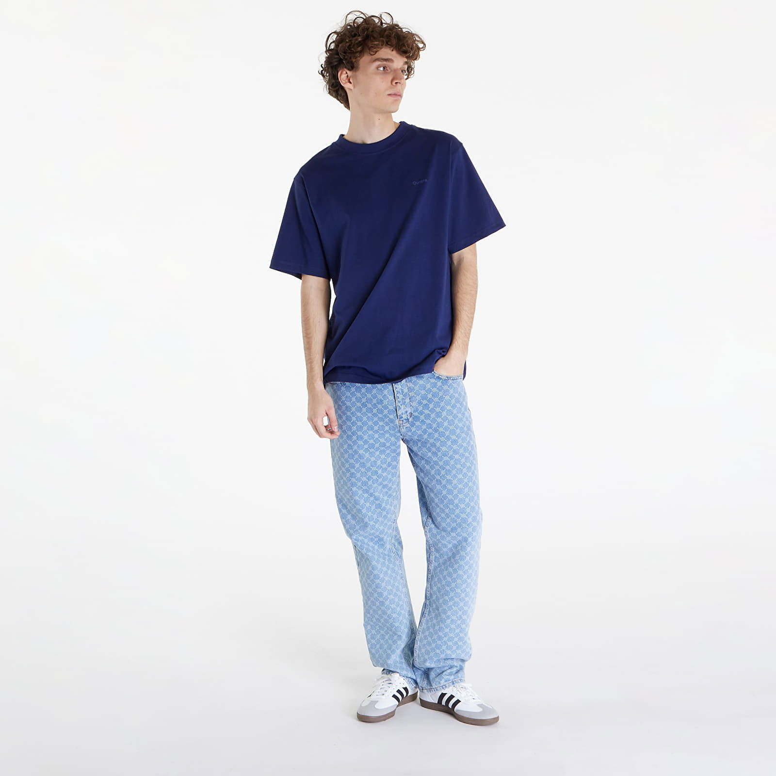 Essential T-Shirt With Tonal Print Blue