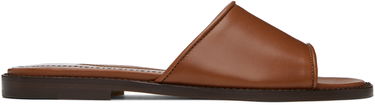 Doplnky Manolo Blahnik Manolo Blahnik Safinanu Leather Slide Sandals Hnedá | 124-2668, 0